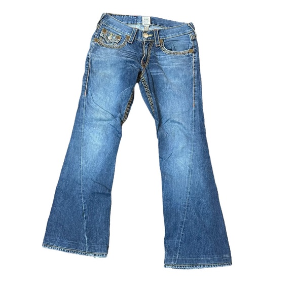 True Religion Y2K Joey Big T Flare Jeans Womens Size 29x33 Measures 32” Inseam - Picture 3 of 16